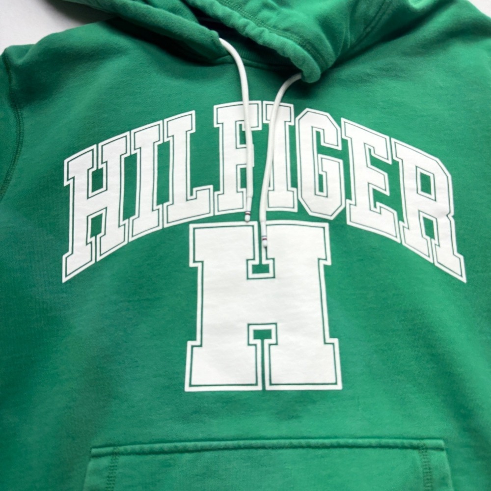 Tommy Hilfiger Heavyweight Collegiate Logo‎ Hoodie Men XXL Green - Picture 2 of 16
